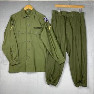 Vtg US Military OG-107 Shirt Pants Mens M 30x31 Sateen Vietnam War Jungle USA
